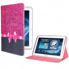 Samsung Galaxy Note 10.1 Hülle - Kunstleder - Flipcase - Leo Schleife Pink