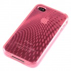 iPhone 4 4S Hülle - Silikon Case - Wavemuster - Rosa Transparent
