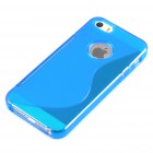 iPhone 5 5s / iPhone SE Hülle - Silikon Case - S-Line - Transparent Blau