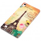 Huawei Ascend P6 Hülle - Silikon Case - Eiffelturm Rosa Blume