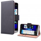 Blackberry Z30 Flip Case mit Kreditkartenfach - beschichtetes Leder - Schwarz