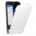 Blackberry Z30 Hülle - beschichtetes Leder - Flip Case - Weiß