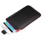 Samsung Galaxy Grand Duos Ledertasche - Echtleder - Schwarz Rot