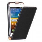 Samsung Galaxy S Plus Hülle - beschichtetes Leder - Flip Case - in Schwarz