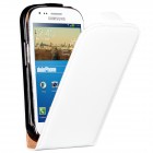 Samsung Galaxy S3 Mini Hülle - beschichtetes Leder - Flip Case - in Weiß