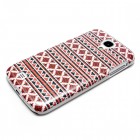 Samsung Galaxy S4 Hülle - Hardcase - Zick Zack Muster Weinrot Schwarz