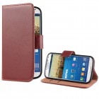 Samsung Galaxy S4 Flip Case mit Kreditkartenfach - beschichtetes Leder - Braun