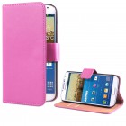 Samsung Galaxy S4 Flip Case mit Kreditkartenfach - beschichtetes Leder - Pink