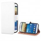 Samsung Galaxy S4 Flip Case mit Kreditkartenfach - beschichtetes Leder - Weiß