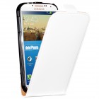 Samsung Galaxy S4 Hülle - beschichtetes Leder - Flip Case - in Weiß