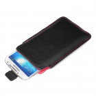 Samsung Galaxy S4 Ledertasche - Echtleder - Schwarz Rot
