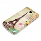 Samsung Galaxy S4 Mini Hülle - Hardcase - Eiffelturm Rosa Blume