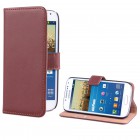 Samsung Galaxy S4 Mini Flip Case mit Kreditkartenfach - beschichtetes Leder - Braun