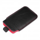 HTC Desire 700 Ledertasche - Echtleder - Schwarz Rot