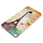 HTC One M7 Hülle - Hardcase - Eiffelturm Rosa Blume