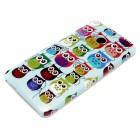 HTC One M7 Hülle - Hardcase - Kleine Bunte Eulen Blau