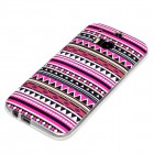 HTC One M8 Hülle - Silikon Case - Zick Zack Muster Lila Schwarz