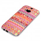 HTC One M8 Hülle - Silikon Case - Zick Zack Muster Orange