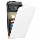 HTC One M8 Hülle Hülle - beschichtetes Leder - Flip Case - in Weiß