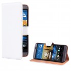 HTC One M9 Hülle - beschichtetes Leder - Flipcase mit Kreditkartenfach - Weiß