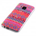 HTC One M9 Hülle - Silikon Case - Zick Zack Muster Orange