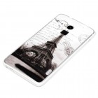 HTC One Max Hülle - Silikon Case - Eiffelturm Schwarz Weiß