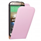 HTC One Mini 2 Hülle - beschichtetes Leder - Flip Case - Rosa