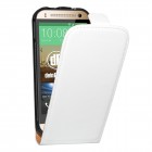 HTC One Mini 2 Hülle - beschichtetes Leder - Flip Case - Weiß