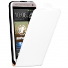 HTC One Mini Hülle - beschichtetes Leder - Flip Case - in Weiß