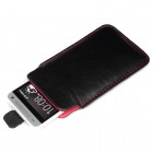 HTC One Mini Ledertasche - Echtleder - Schwarz Rot