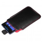 HTC Windows Phone 8S Ledertasche - Echtleder - Schwarz Rot