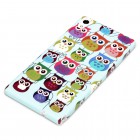 Huawei Ascend P6 Hülle - Silikon Case - Kleine Bunte Eulen Blau