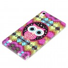 Huawei Ascend P6 Hülle - Silikon Case - Mosaik Eule Große Augen