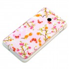 Huawei Ascend Y300 Hülle - Silikon Case - Blumen Schmetterlinge Rosa