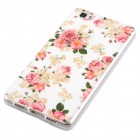 Huawei P8 Hülle - Silikon Case - Blumengestecke Weiß