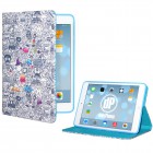 iPad Mini 2 Hülle - Kunstleder - Flipcase - Comic Grau