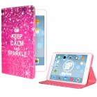 iPad Mini 2 Hülle - Kunstleder - Flipcase - Keep Calm Glitzer