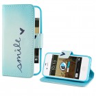 iPhone 4 4S Hülle - Kunstleder - Flipcase - Smile