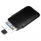 iPhone 4 4s Ledertasche - Echtleder - Schwarz
