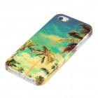 iPhone 5 5s / iPhone SE Hülle - Silikon Case - Blauer Himmel Palmen