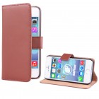 iPhone 5 5s / iPhone SE Flip Case mit Kreditkartenfach - beschichtetes Leder - Braun
