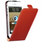 iPhone 5 5s / iPhone SE Hülle - beschichtetes Leder - Flip Case - in Braun