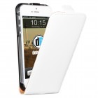 iPhone 5 5s / iPhone SE Hülle - beschichtetes Leder - Flip Case - in Weiß