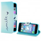 iPhone 5C Hülle - Kunstleder - Flipcase - Smile