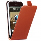 iPhone 5c Hülle - beschichtetes Leder - Flip Case - in Braun