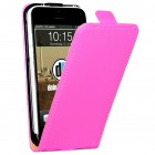 iPhone 5c Hülle - beschichtetes Leder - Flip Case - in Pink