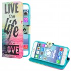 iPhone 6 / 6s Hülle - Kunstleder - Flipcase - Live the life you love