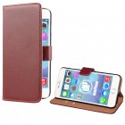 iPhone 6 / 6s Flip Case mit Kreditkartenfach - beschichtetes Leder - Braun