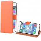 iPhone 6 Plus / 6s Plus Flip Case mit Kreditkartenfach - beschichtetes Leder - Orange