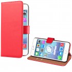 iPhone 6 Plus / 6s Plus Flip Case mit Kreditkartenfach - beschichtetes Leder - Rot